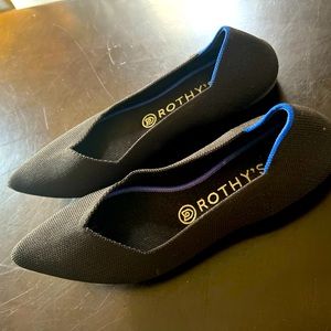 Rothys classic black pointed flat